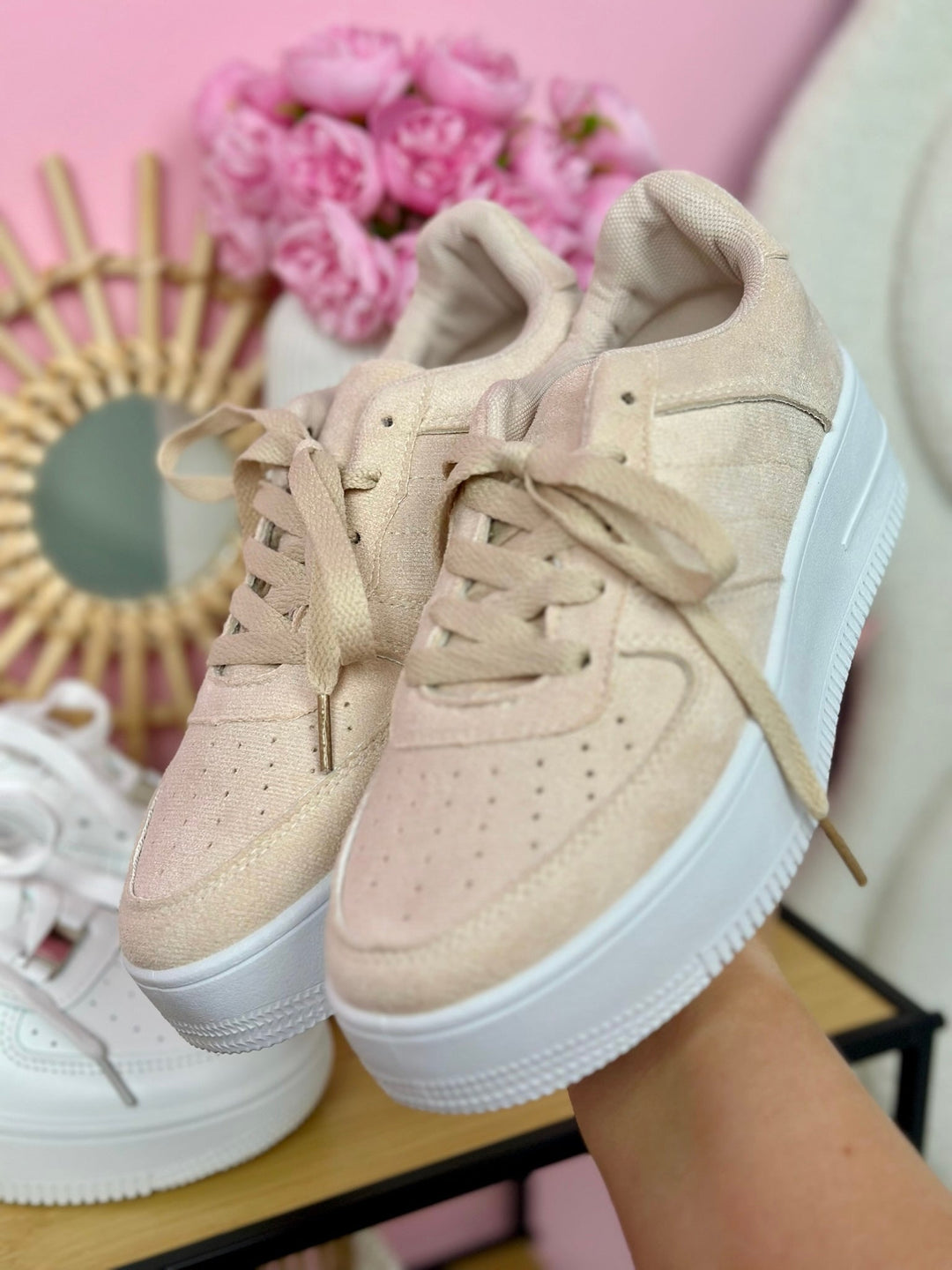 Ella | Beige Low-Top Sneakers för Vardagsbruk 0