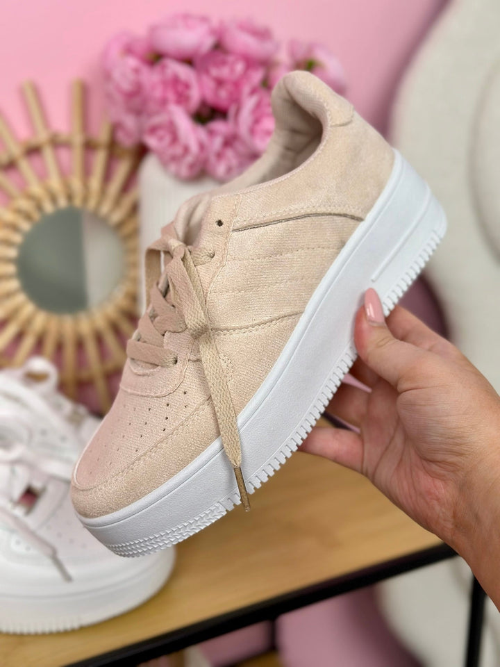 Ella | Beige Low-Top Sneakers för Vardagsbruk 1