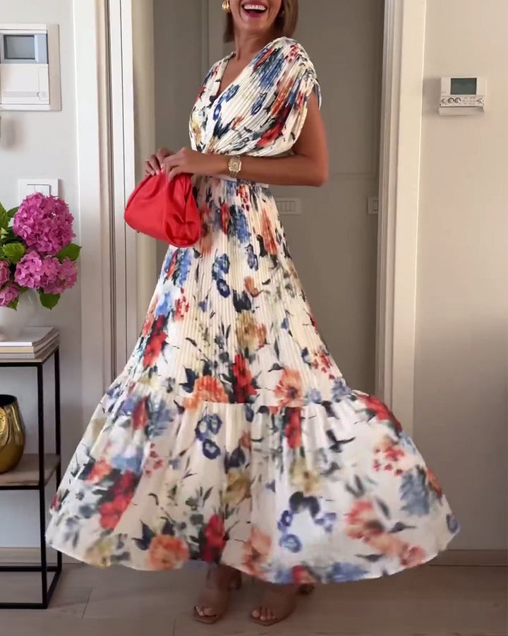 Ella | Blommig Elegant Maxiklänning Dam 0