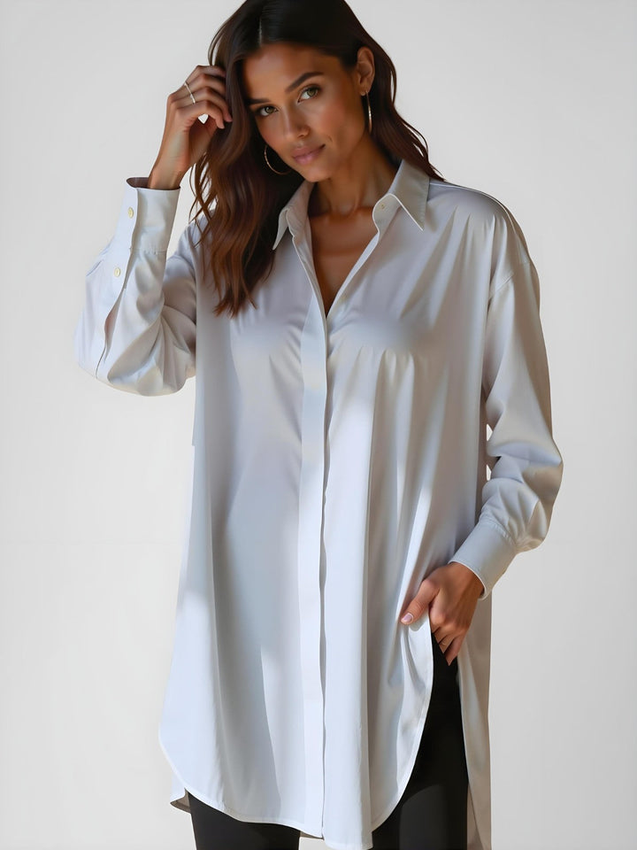 Emily | Avslappnad Oversized Skjortklänning med Slagkrage 5