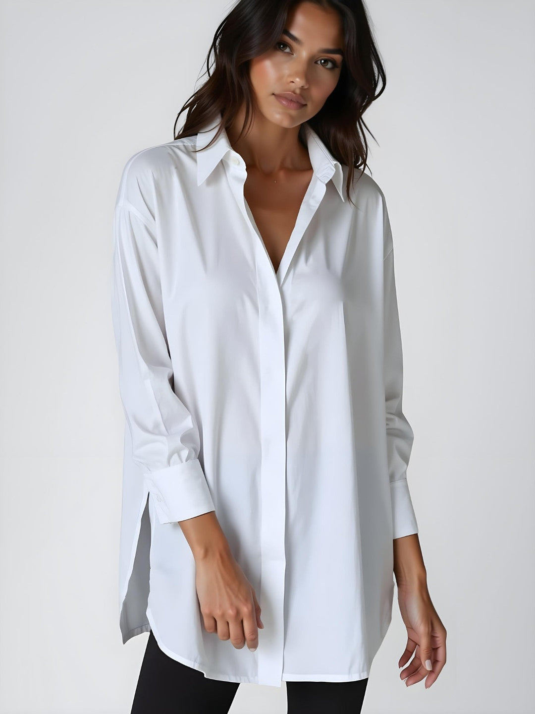 Emily | Avslappnad Oversized Skjortklänning med Slagkrage 8