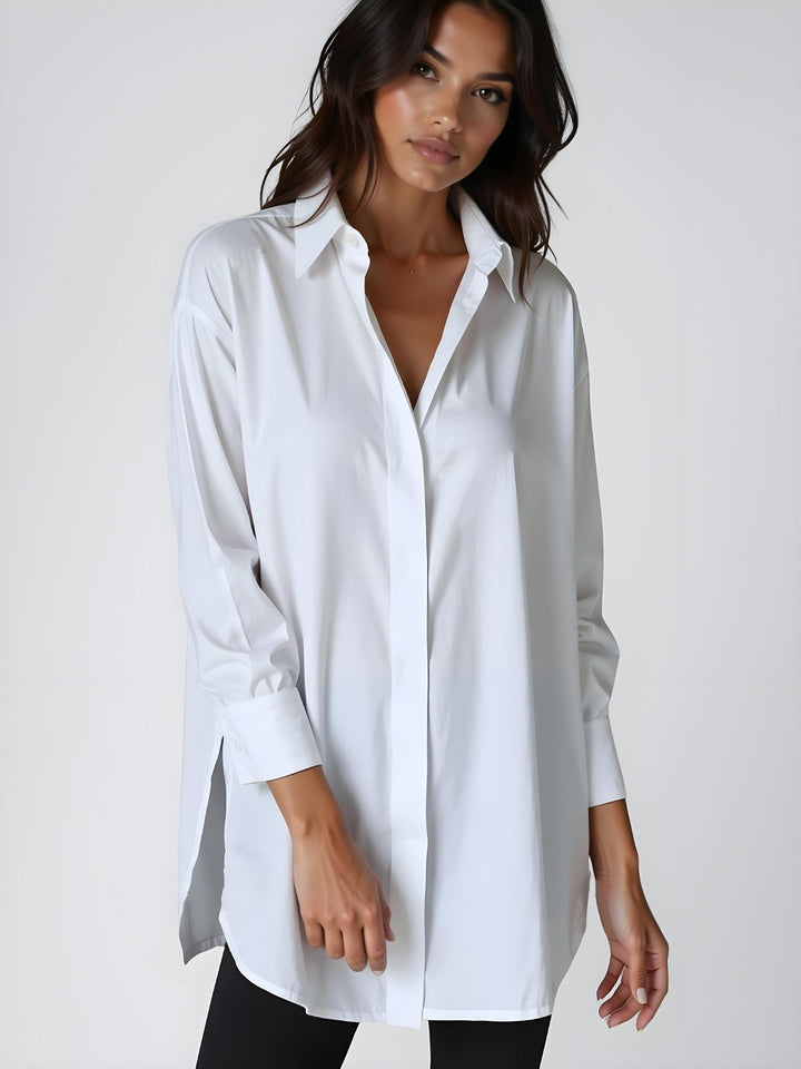 Emily | Avslappnad Oversized Skjortklänning med Slagkrage 8