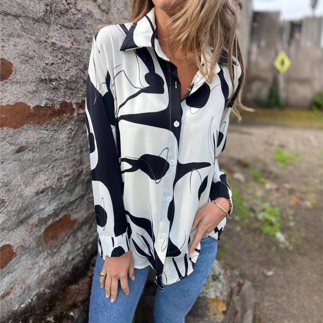 Emily | Elegant Långärmad Topp med 3D-Mönster 0