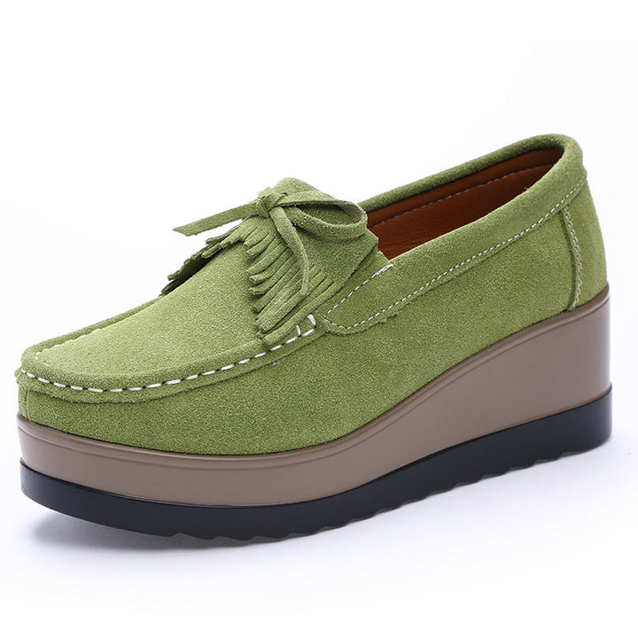 Emily | Elegant Slip-On Kilskor med Tofsrosett 11