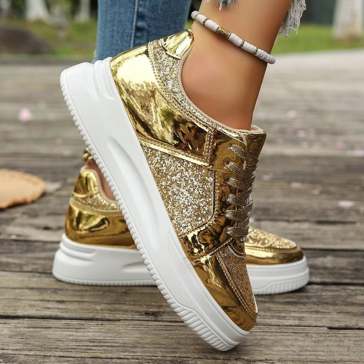Emily | Glittrande Damsneakers med Tjock Sula 2