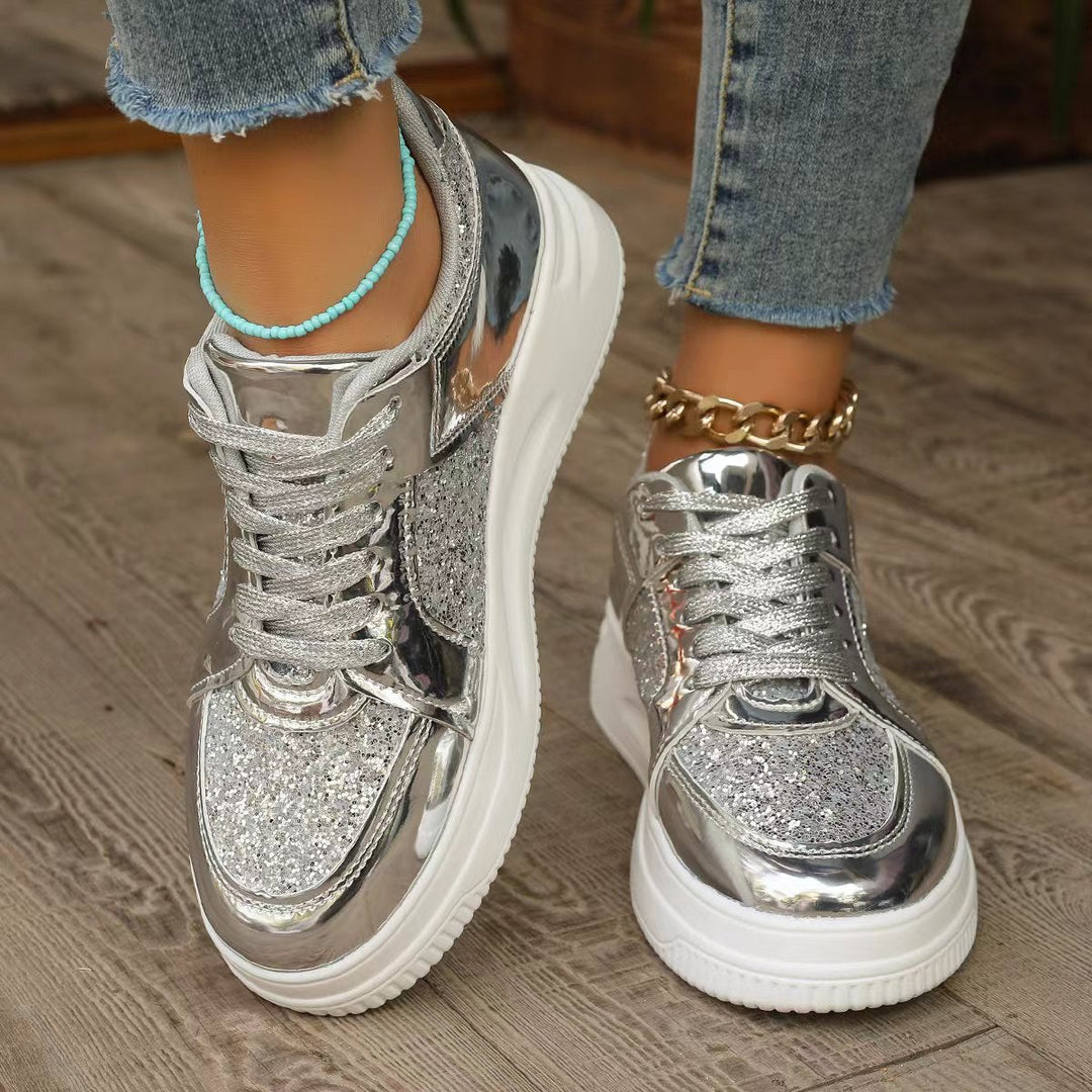 Emily | Glittrande Damsneakers med Tjock Sula 3