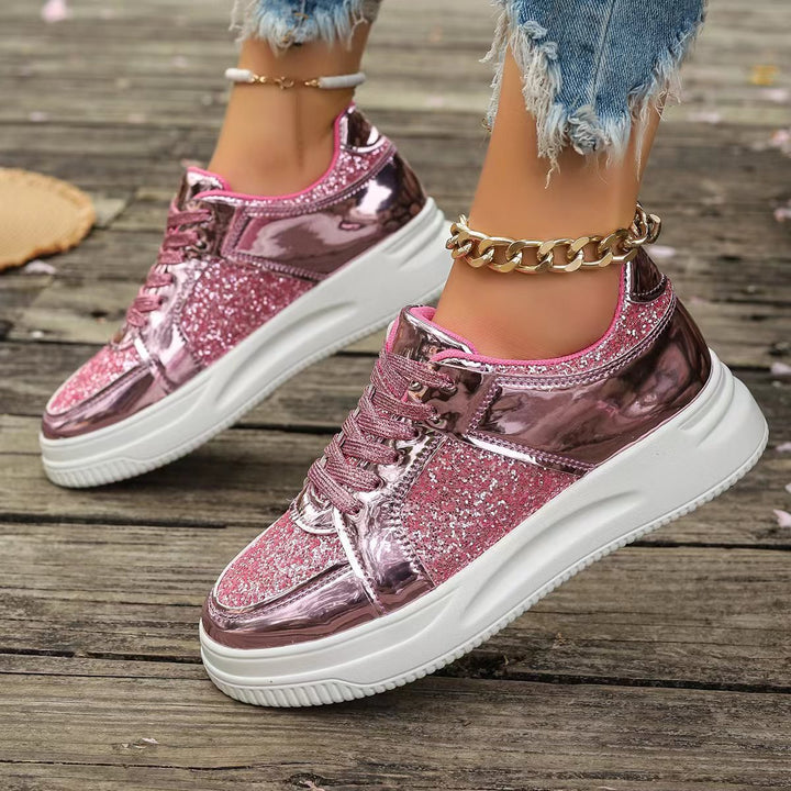 Emily | Glittrande Damsneakers med Tjock Sula 4