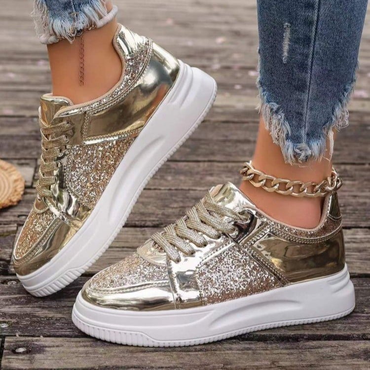 Emily | Glittrande Damsneakers med Tjock Sula 6
