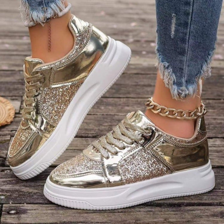 Emily | Glittrande Damsneakers med Tjock Sula 6