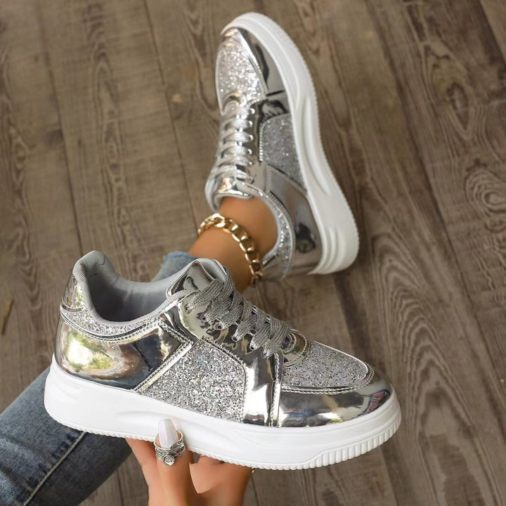 Emily | Glittrande Damsneakers med Tjock Sula 8