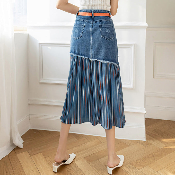 Emily | Trendig A-linje Denimkjol med Hög Midja 1