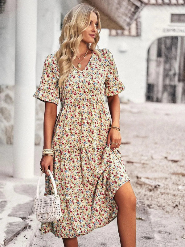 Emma | Avslappnad Kortärmad Klänning för Vår och Sommar 0