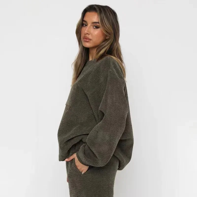 Emma | Avslappnad Manchester Set med Sweatshirt och Joggingbyxor 5