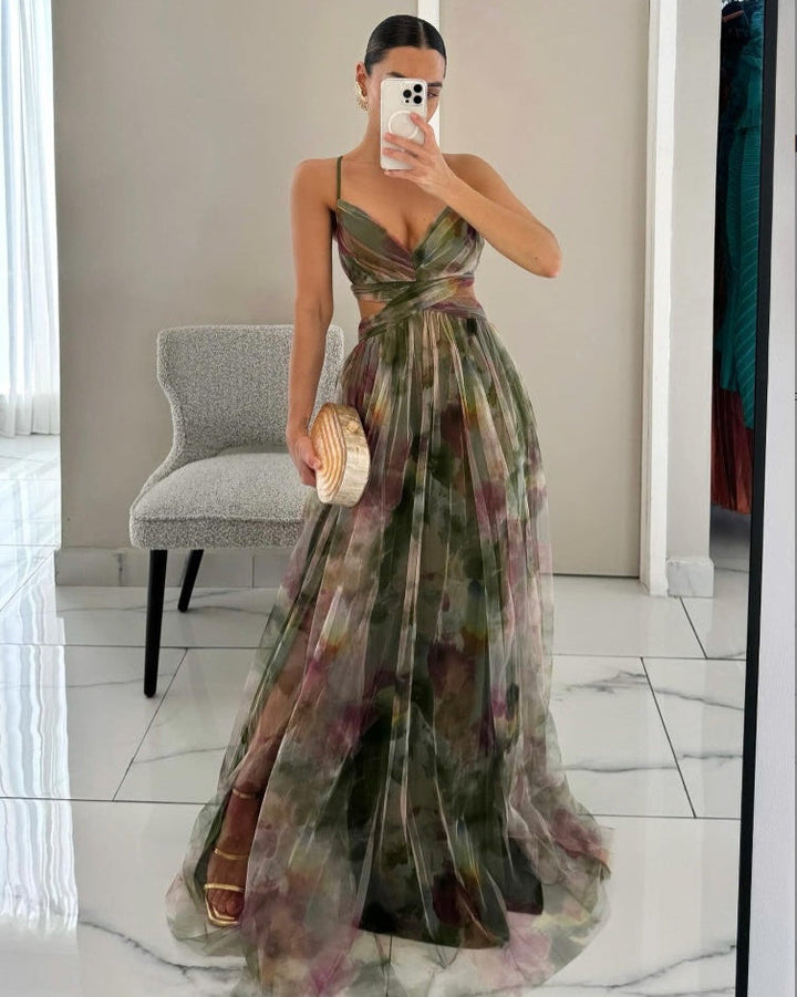 Emma | Elegant Ärmlös Sommarklänning med Abstrakt Mönster 3