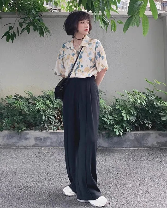 Emma | Elegant Hög Midja Vida Ben Byxor 3