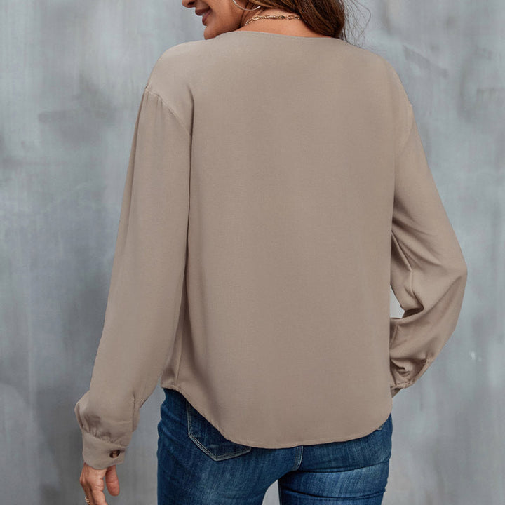 Emma | Elegant Hösttröja med Krage och Söm-Detaljer 1