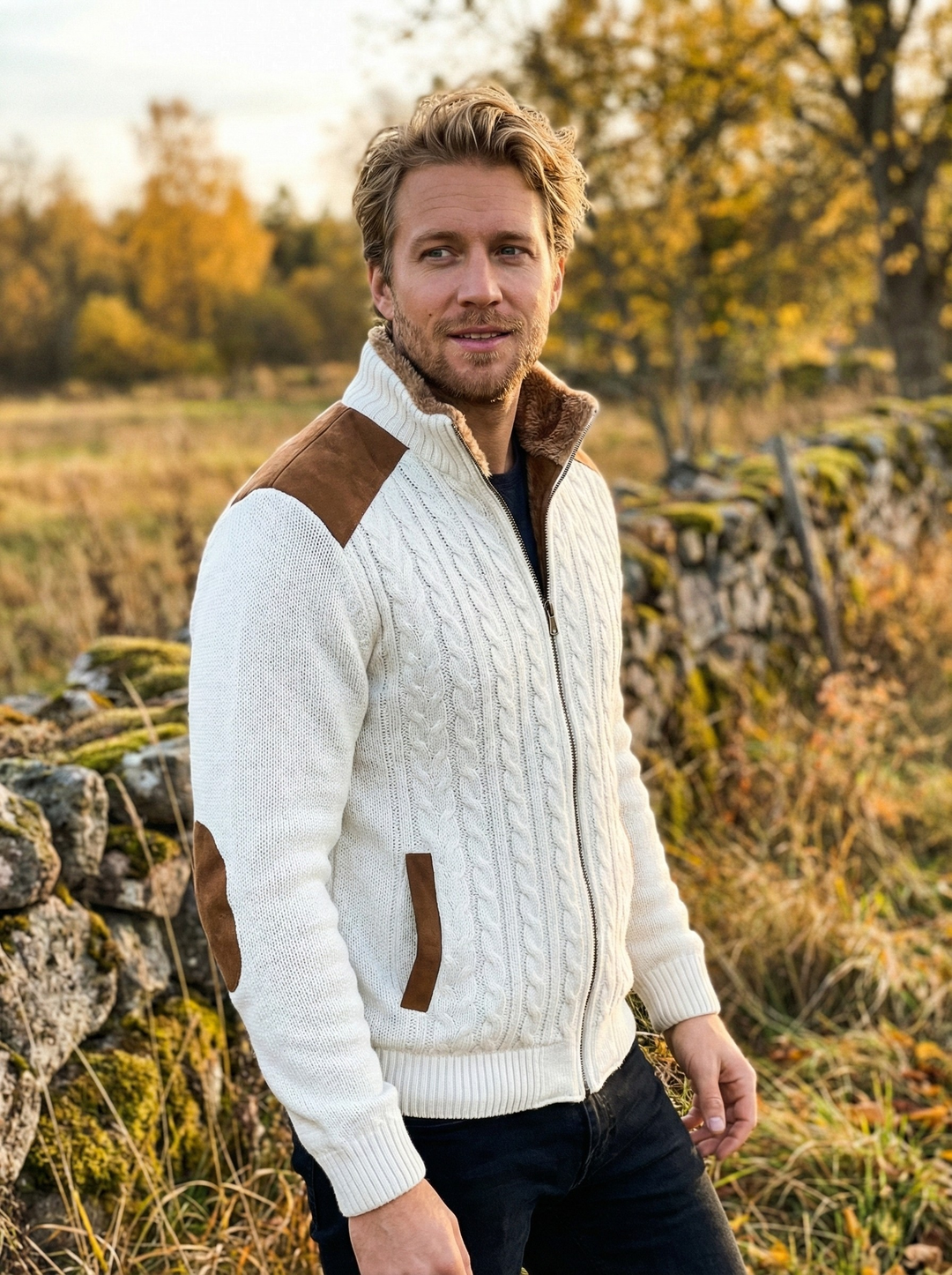 Emma | Elegant Lång Vinterjacka Dam med Kabelstickad Struktur 1