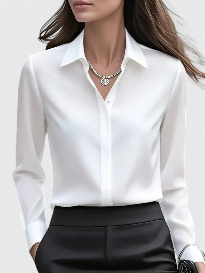 Emma | Elegant Långärmad Topp med Dold Knäppning 1
