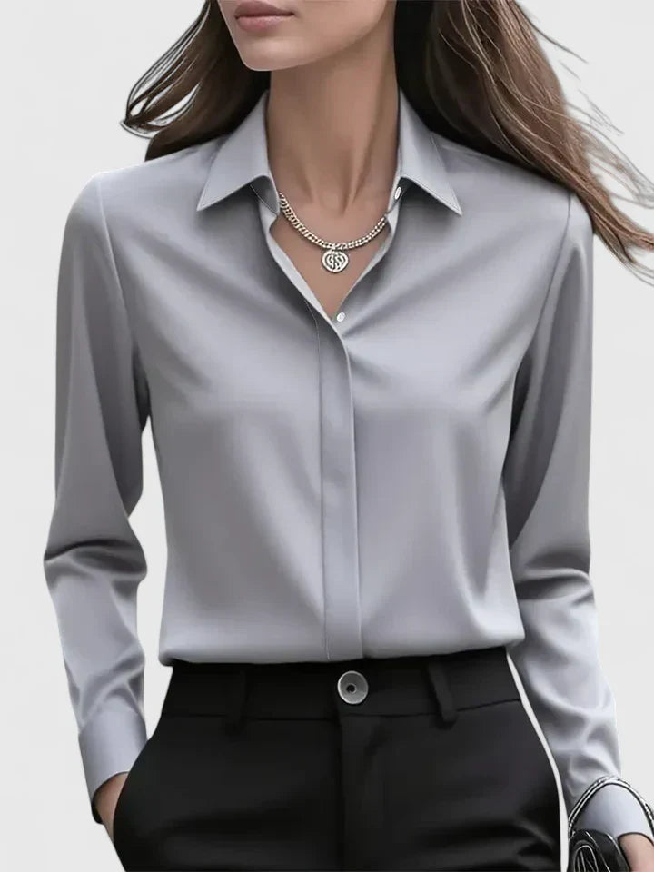 Emma | Elegant Långärmad Topp med Dold Knäppning 3