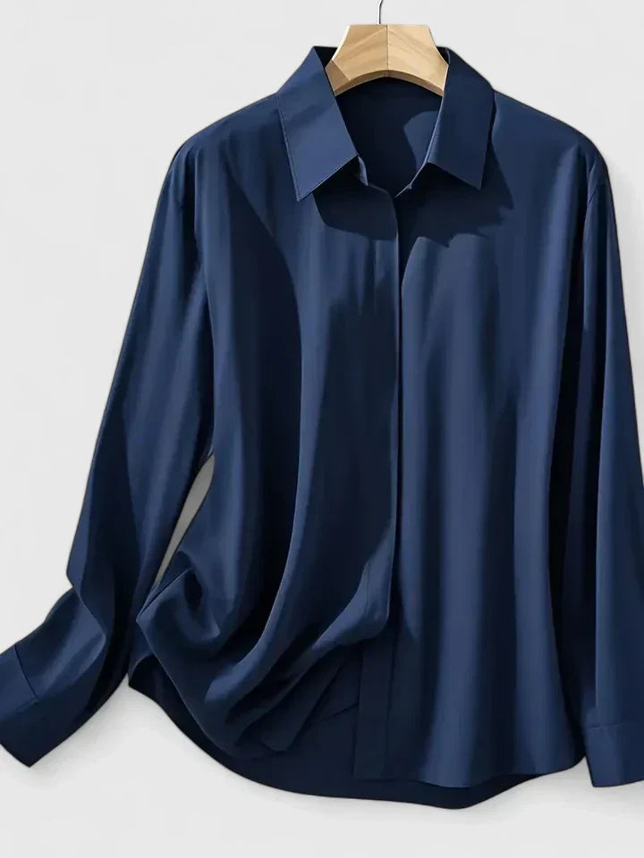 Emma | Elegant Långärmad Topp med Dold Knäppning 7