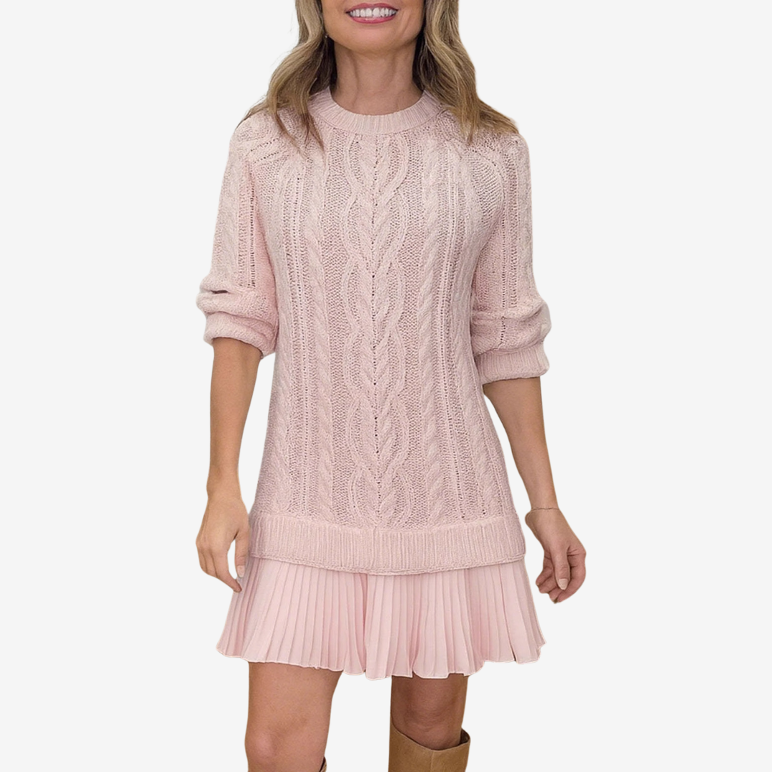 Emma | Elegant Plisserad Hösttröjklänning 1