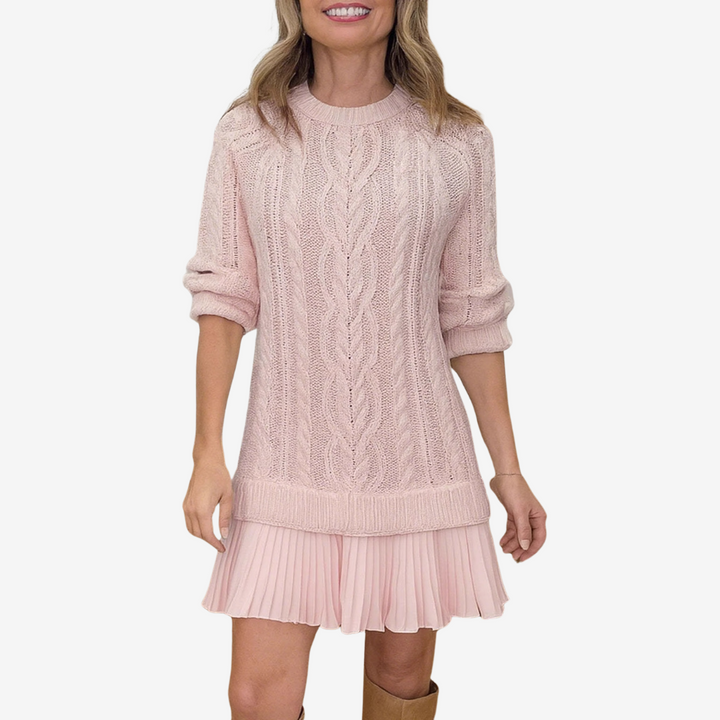 Emma | Elegant Plisserad Hösttröjklänning 1