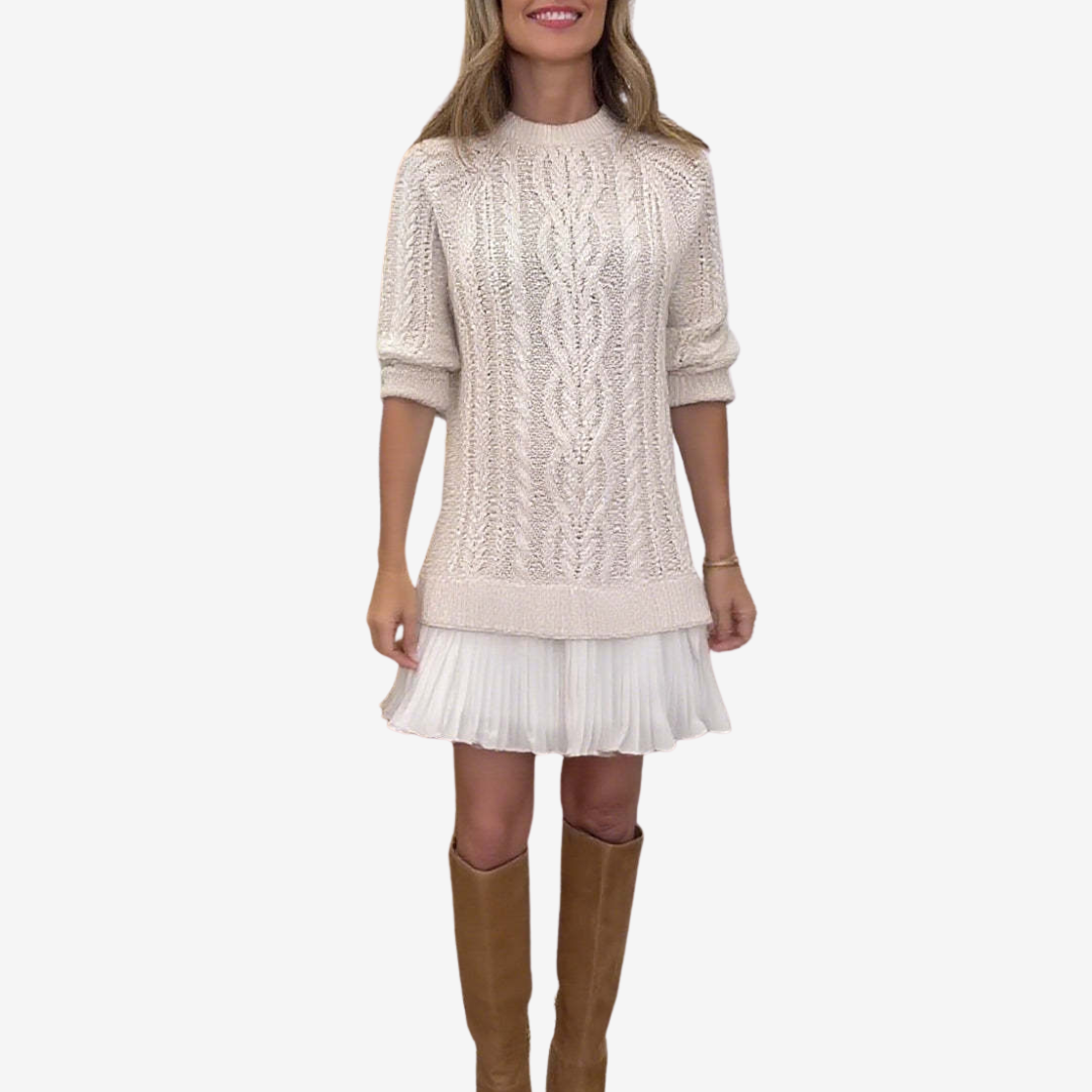Emma | Elegant Plisserad Hösttröjklänning 5