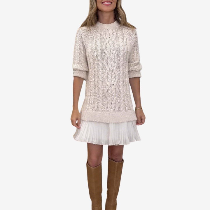 Emma | Elegant Plisserad Hösttröjklänning 5