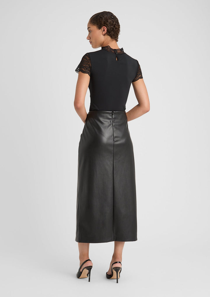 Emma | Elegant Slim Fit Höstkjol i Konstläder 1