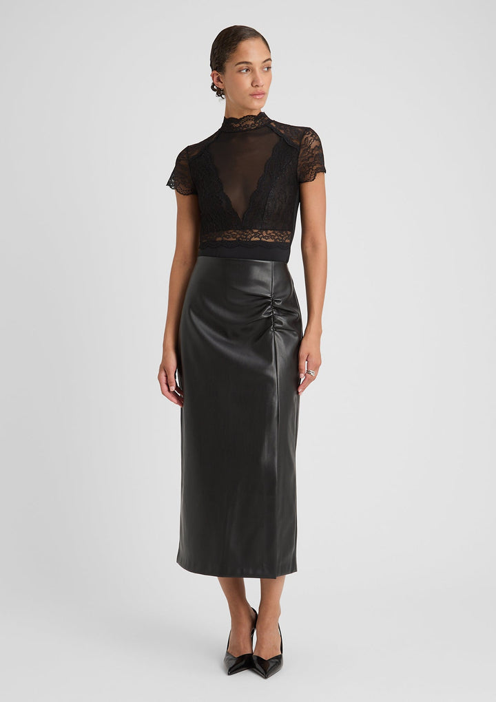 Emma | Elegant Slim Fit Höstkjol i Konstläder 2