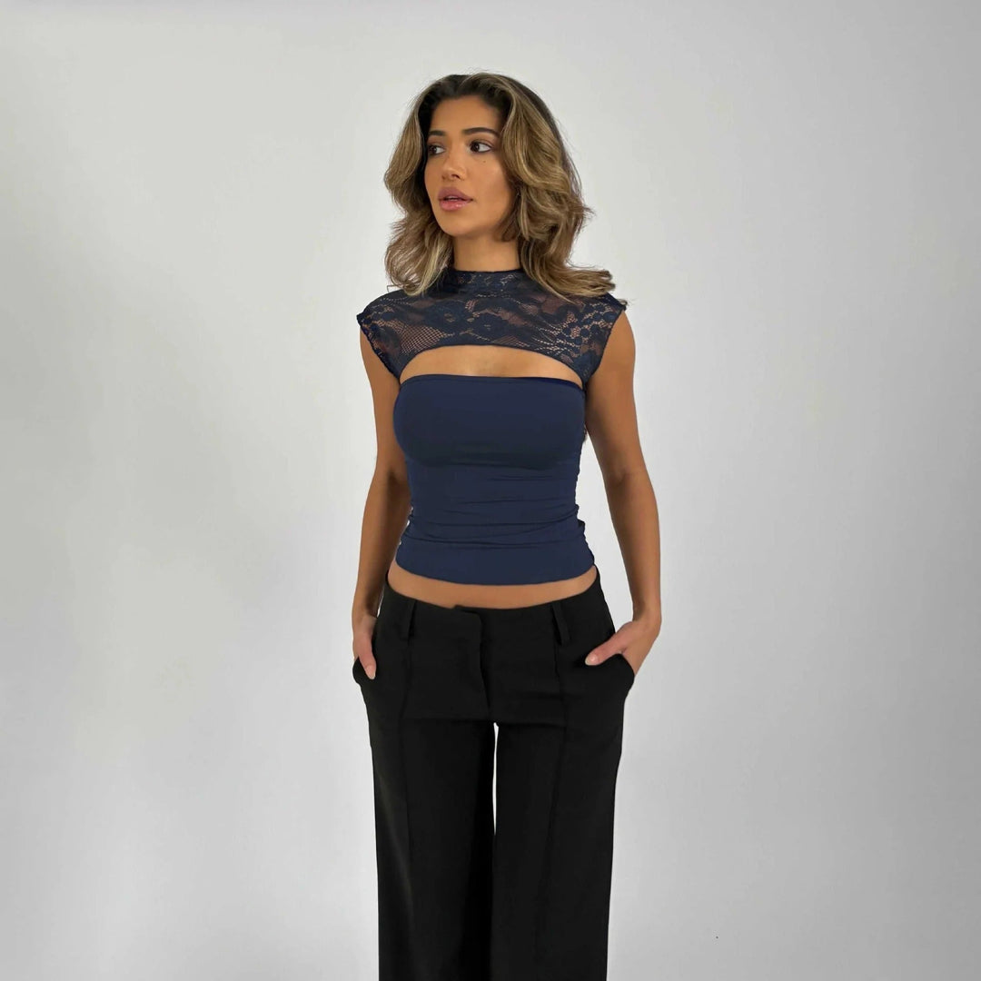 Emma | Elegant Slim Fit Spetsdekor Top 3