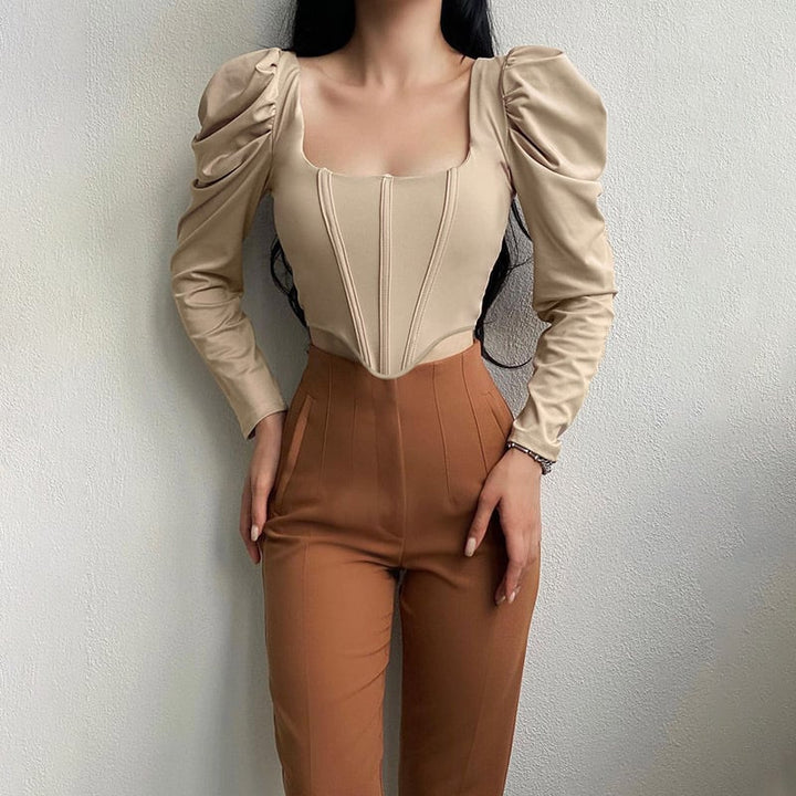 Emma | Elegant Slim Fit Top med Puffärmar 2