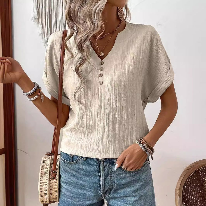 Emma | Elegant V-ringad Sommar T-shirt 2