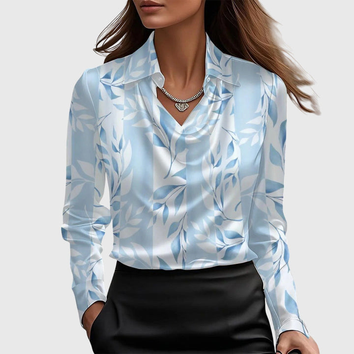 Emma | Elegant Veckad Blus med Bröstficka 4