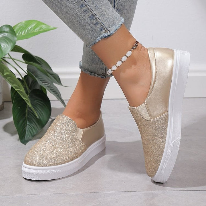 Emma | Eleganta Rund Tå Loafers med Paljetter 2