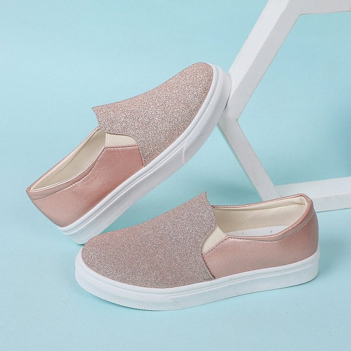 Emma | Eleganta Rund Tå Loafers med Paljetter 7