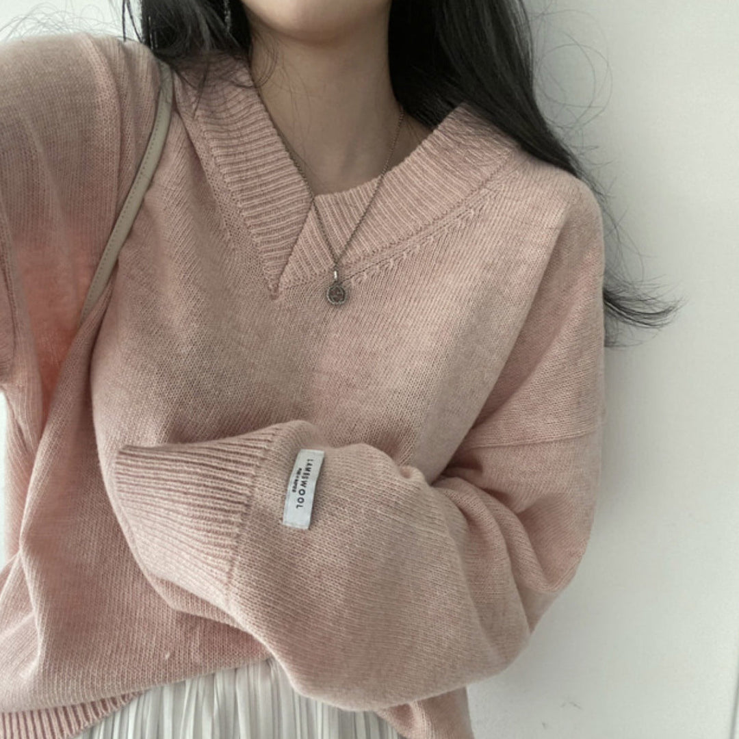 Emma | Enfärgad Långärmad Stickad Topp 9