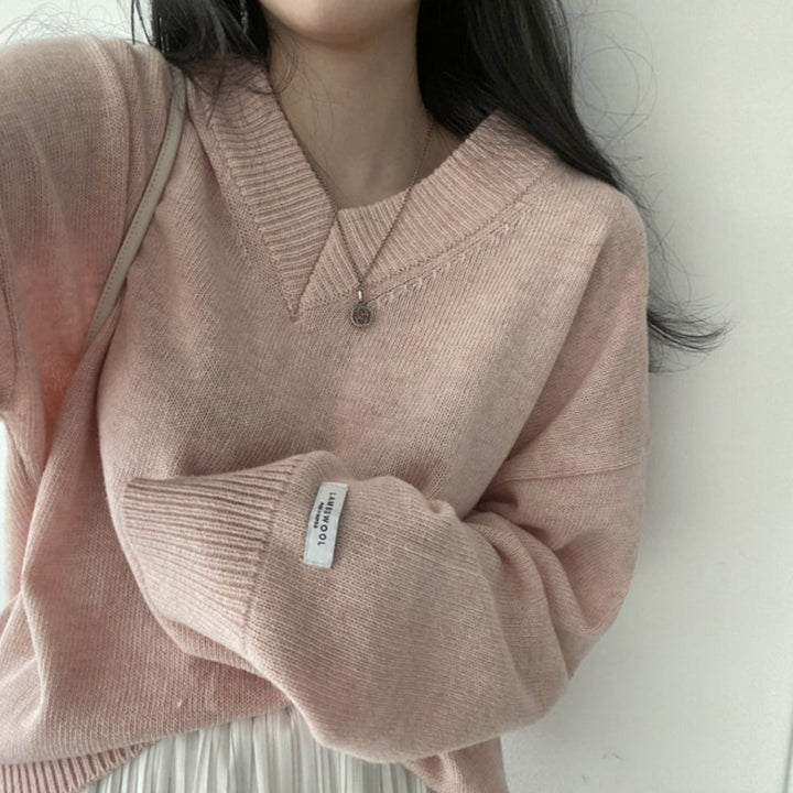 Emma | Enfärgad Långärmad Stickad Topp 9