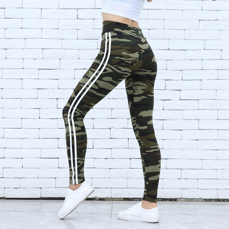 Emma | Hög Midja Stretchiga Yogabyxor med Kamouflagetryck 2