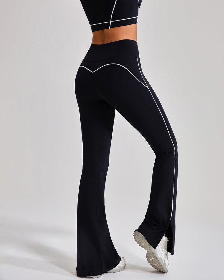 Emma | Hög Midja Utsvängda Leggings med Delade Slitsar 1