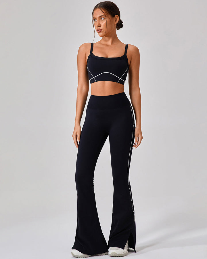 Emma | Hög Midja Utsvängda Leggings med Delade Slitsar 7