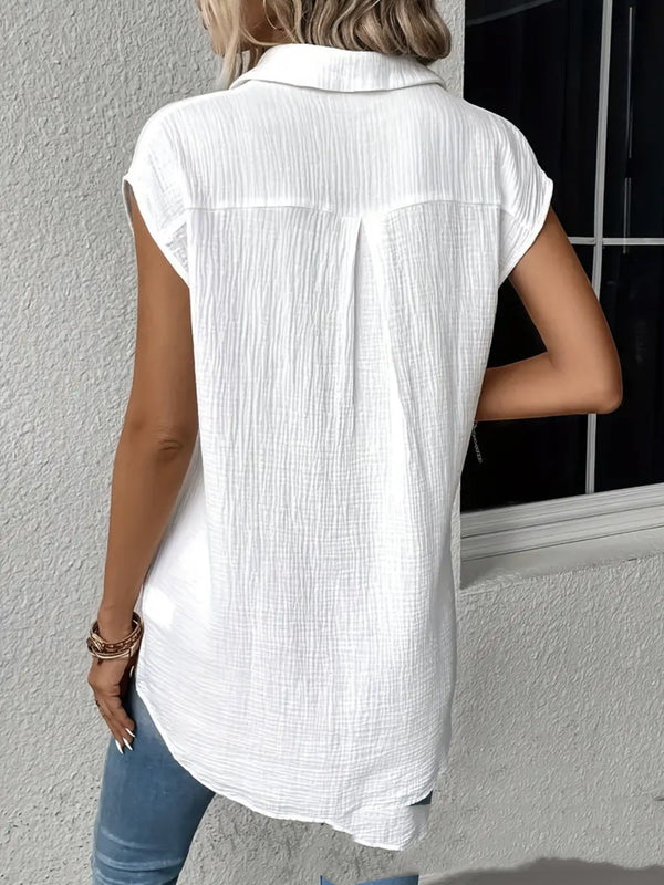 Emma | Lätt Kortärmad Blus med Broderi 2