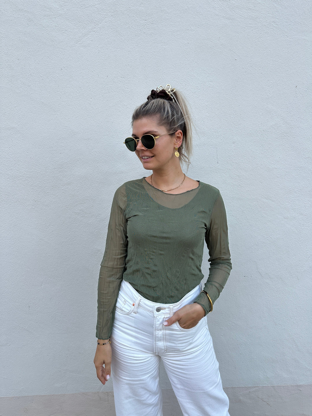 Emma | Lätt Mesh Långärmad Damtopp 1