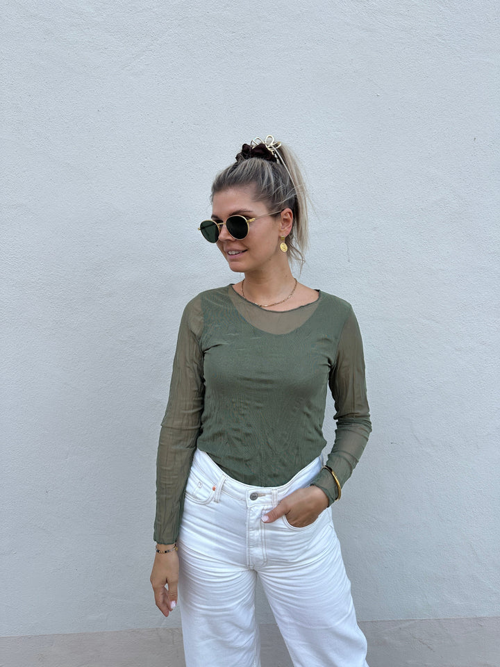Emma | Lätt Mesh Långärmad Damtopp 1