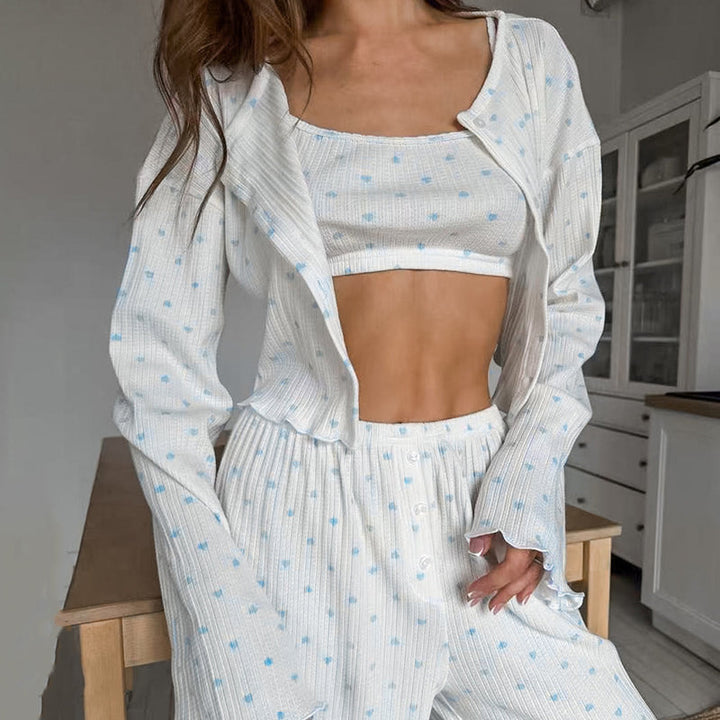 Emma | Mjuk Vår Pyjamas Set med Hjärttryck 1