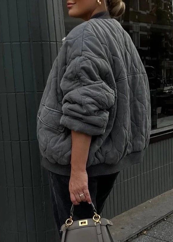 Emma | Oversized Vinter Bomberjacka med Dragkedja 3