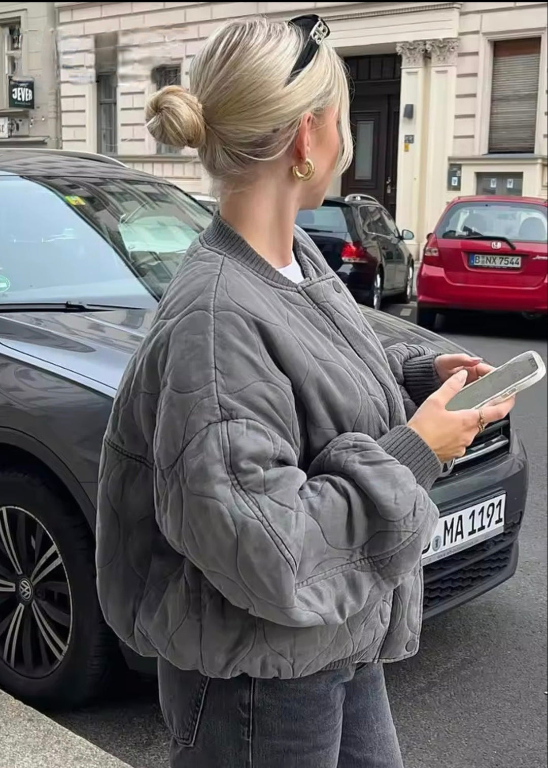 Emma | Oversized Vinter Bomberjacka med Dragkedja 4