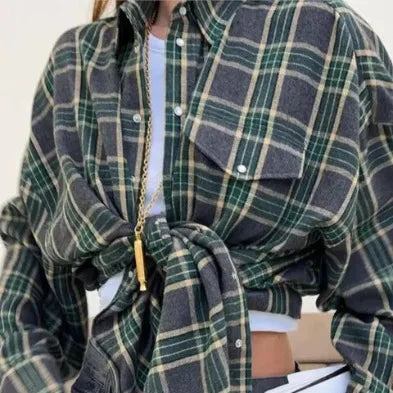 Emma | Oversized Vinter Skjorta med Rutmönster 2