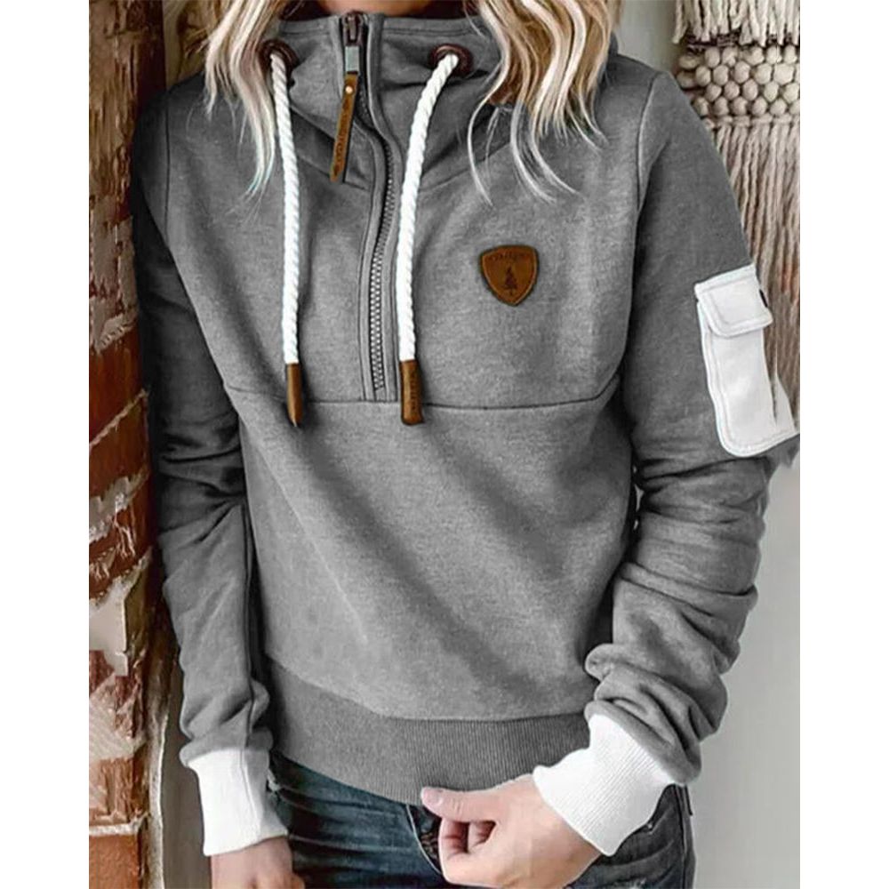 Emma | Praktisk Hoodie med Dragkedja och Ärmpocket 3