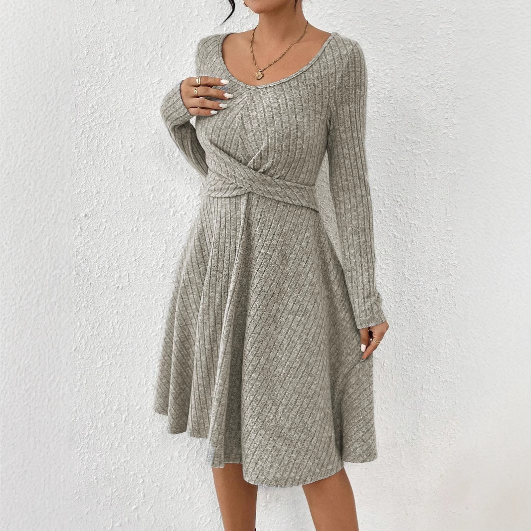 Emma | Randig Långärmad Klänning med Pullover-Passform 2